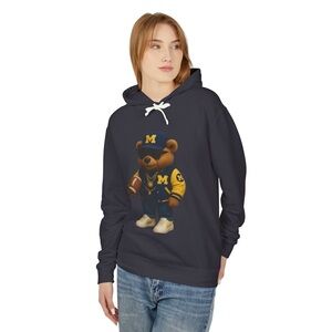 Navy Hoodie with Bear Graphic